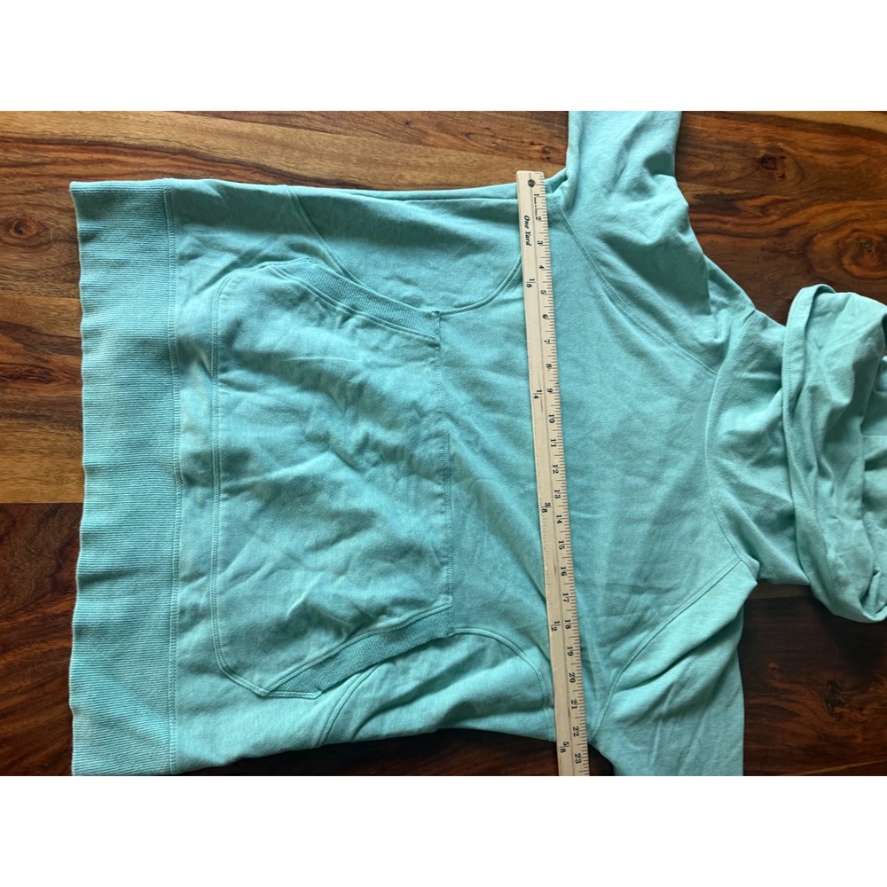 LL Bean Women XL Seafoam Green Cowl Neck Pullover Sweatshirt Thumbholes 290312 - Picture 8 of 13
